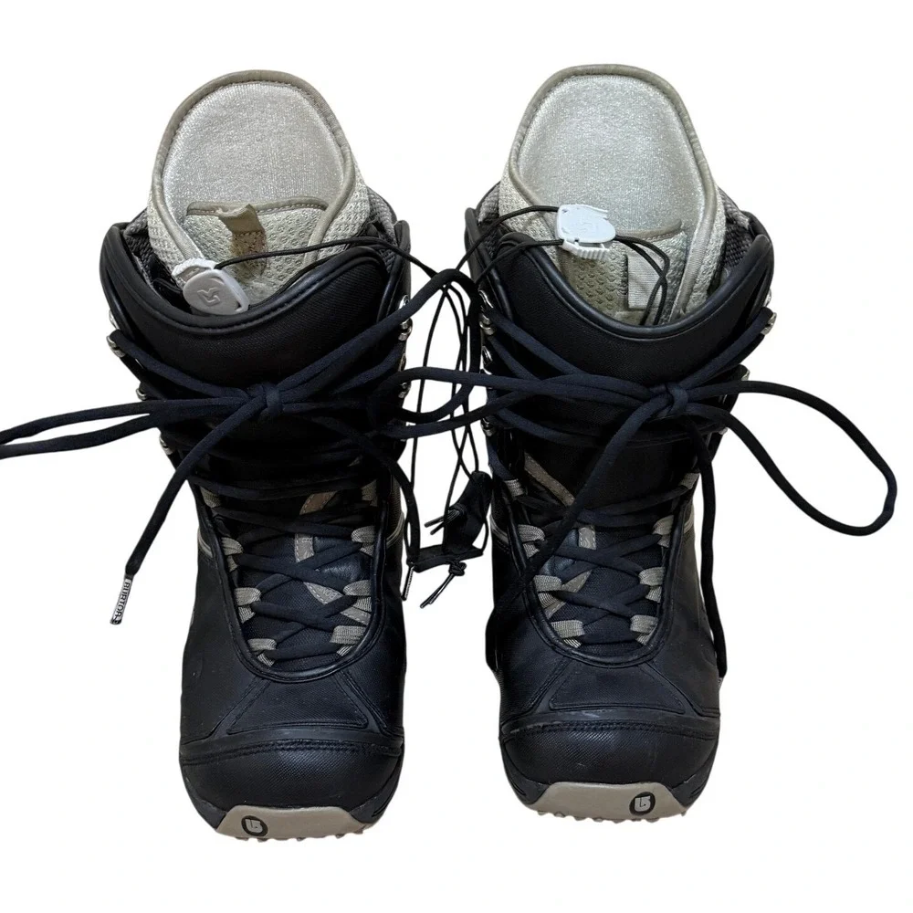 Burton Men Hail‎ Snowboard Boots 9 Black Tan Lace Up Freestyle Gorpcore Alpine
